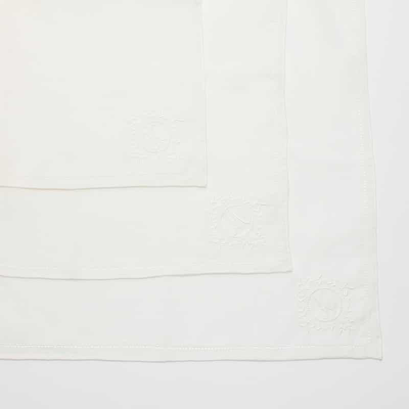 BARNEYS NEW YORK イニシャルリネンハンカチ WHITE