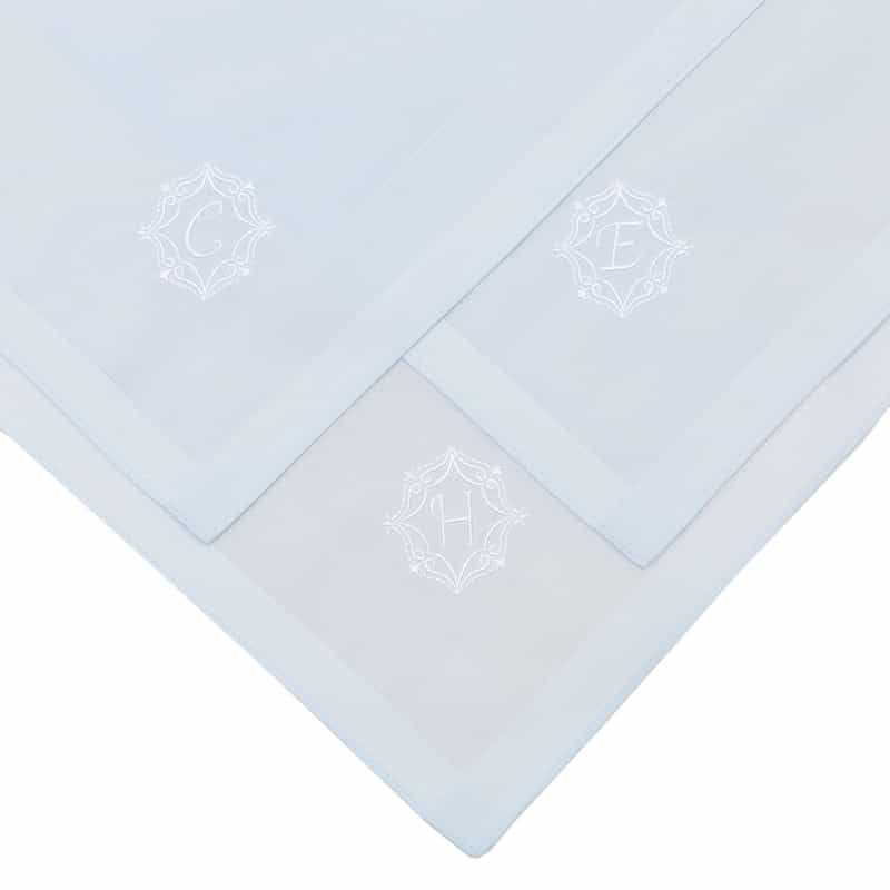 BARNEYS NEW YORK イニシャルハンカチ　ブルー BLUE