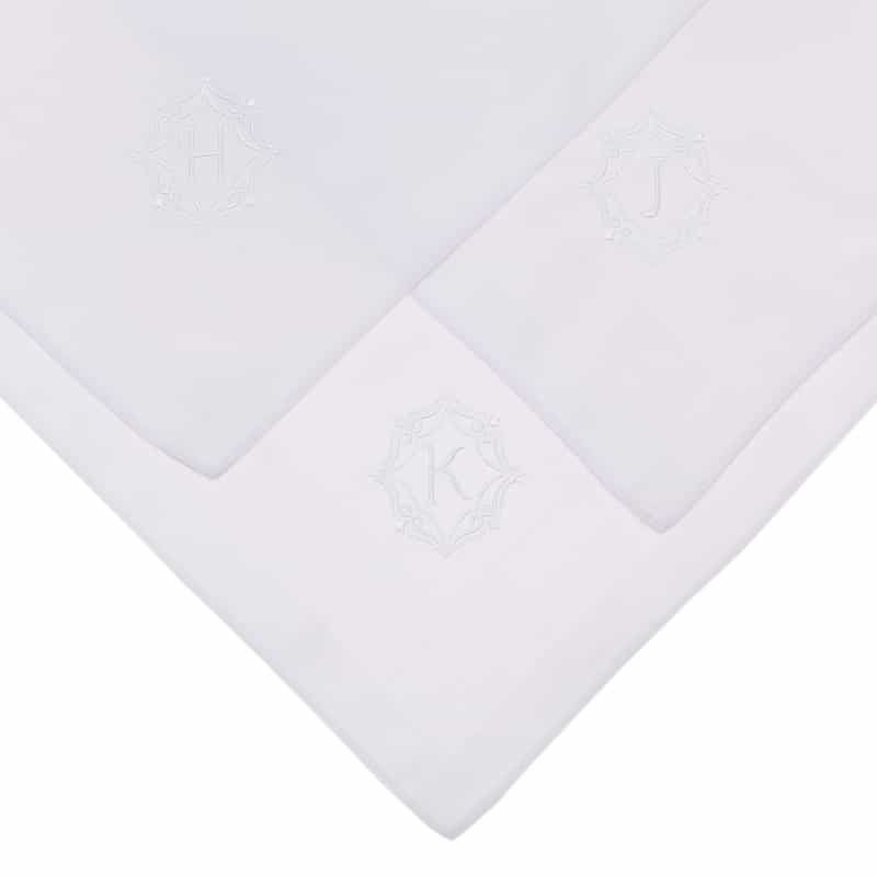 BARNEYS NEW YORK イニシャルコットンハンカチ/WHITE WHITE