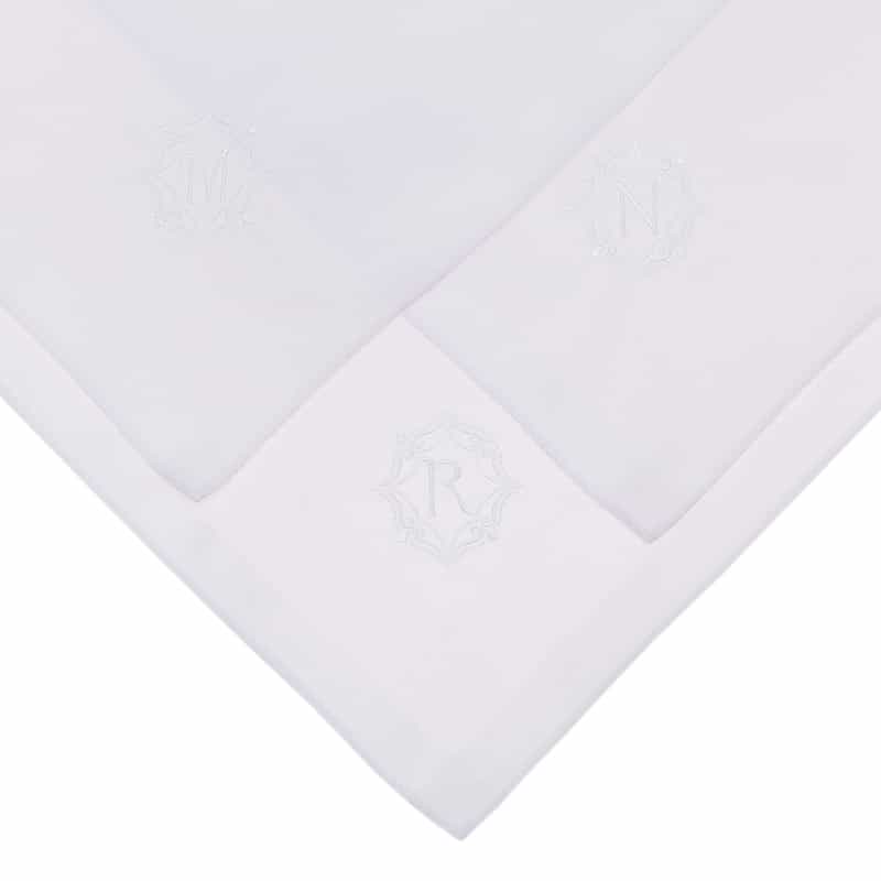 BARNEYS NEW YORK イニシャルコットンハンカチ/WHITE WHITE