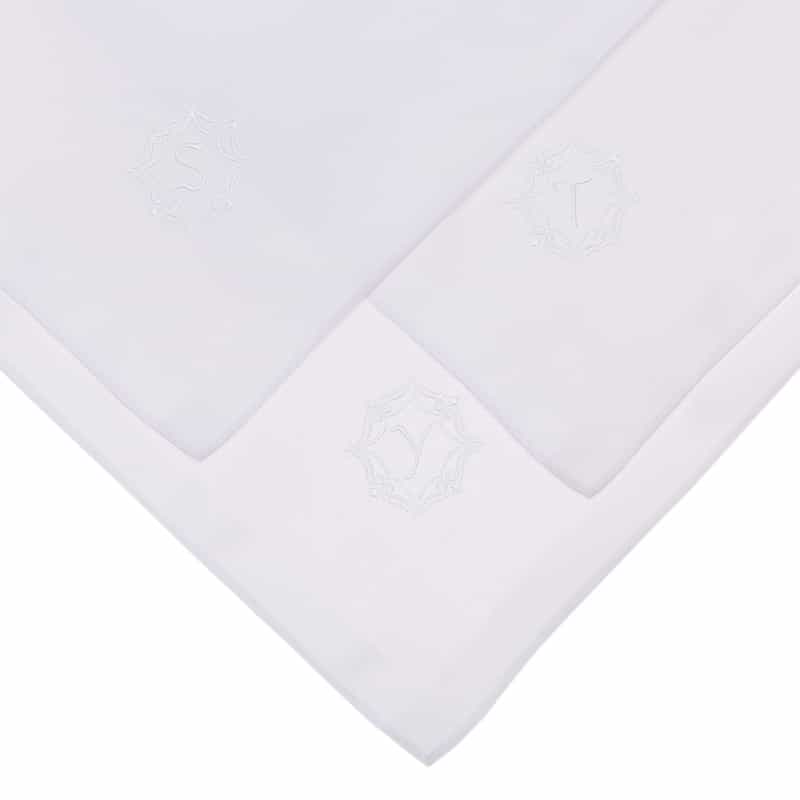 BARNEYS NEW YORK イニシャルコットンハンカチ/WHITE WHITE