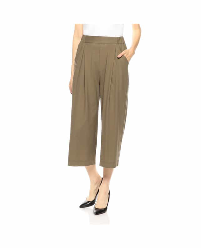 BARNEYS NEW YORK “HIGH-LINE COLLECTION"　ウォッシャブルテーパードクロップドパンツ KHAKI