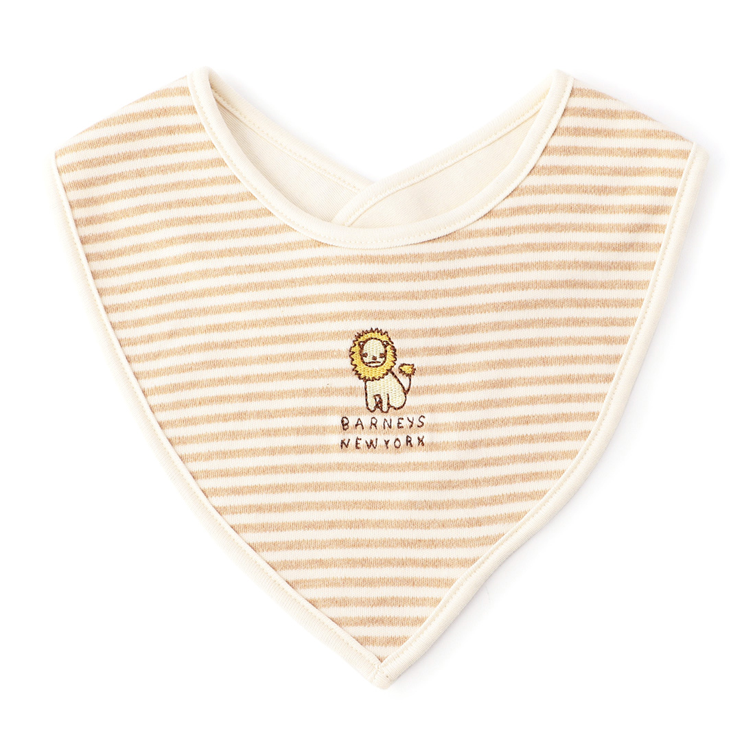 ライオンボーダー柄オーガニックコットン新生児用スタイ