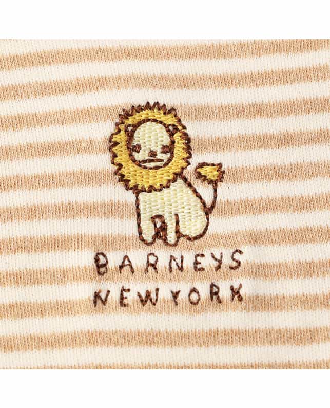 BARNEYS NEW YORK ライオンボーダー柄オーガニックコットン新生児用スタイ IVORY