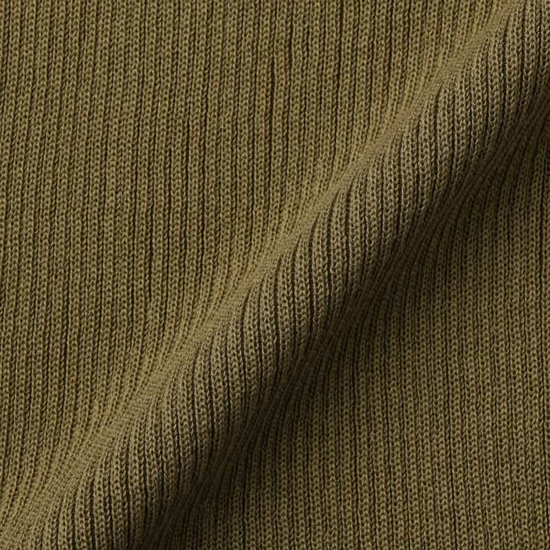BARNEYS NEW YORK トッパー型リブニットロングカーディガン KHAKI
