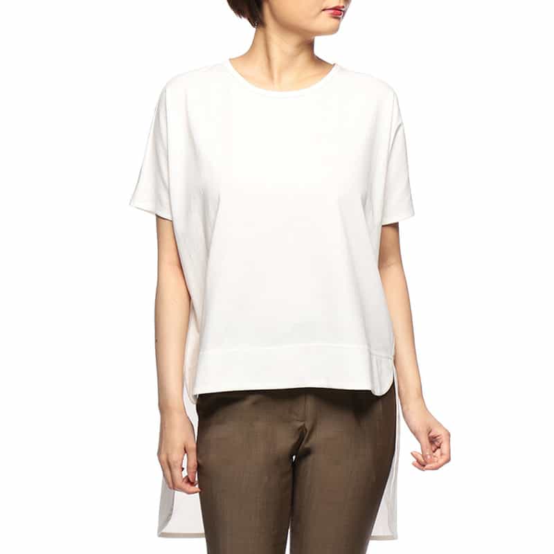 BARNEYS NEW YORK コンビネーションロングテールカットソー WHITE