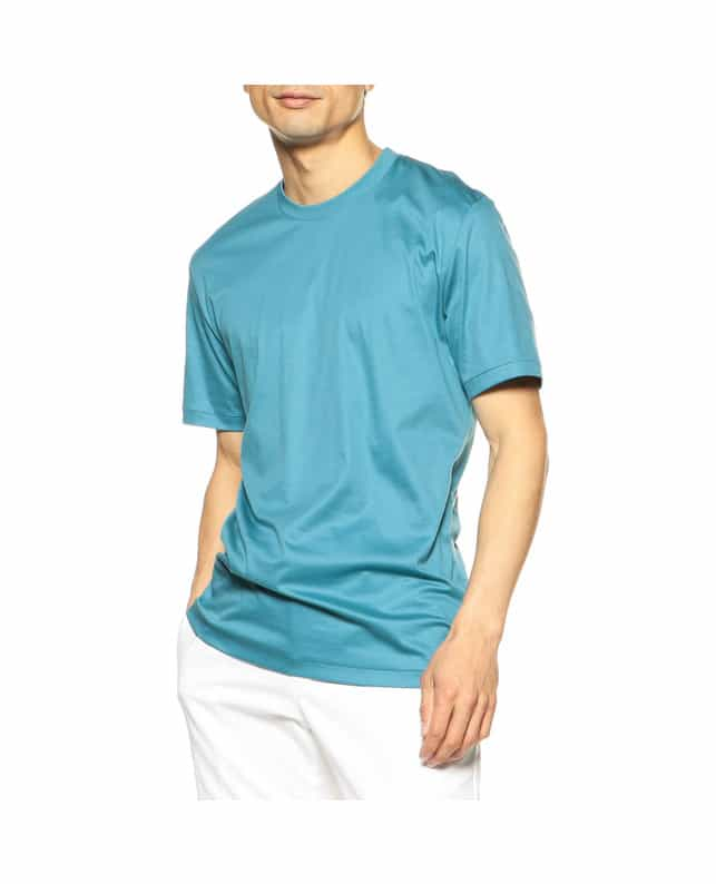 Zimmerli of Switzerland クルーネックカットソー TURQUOISE