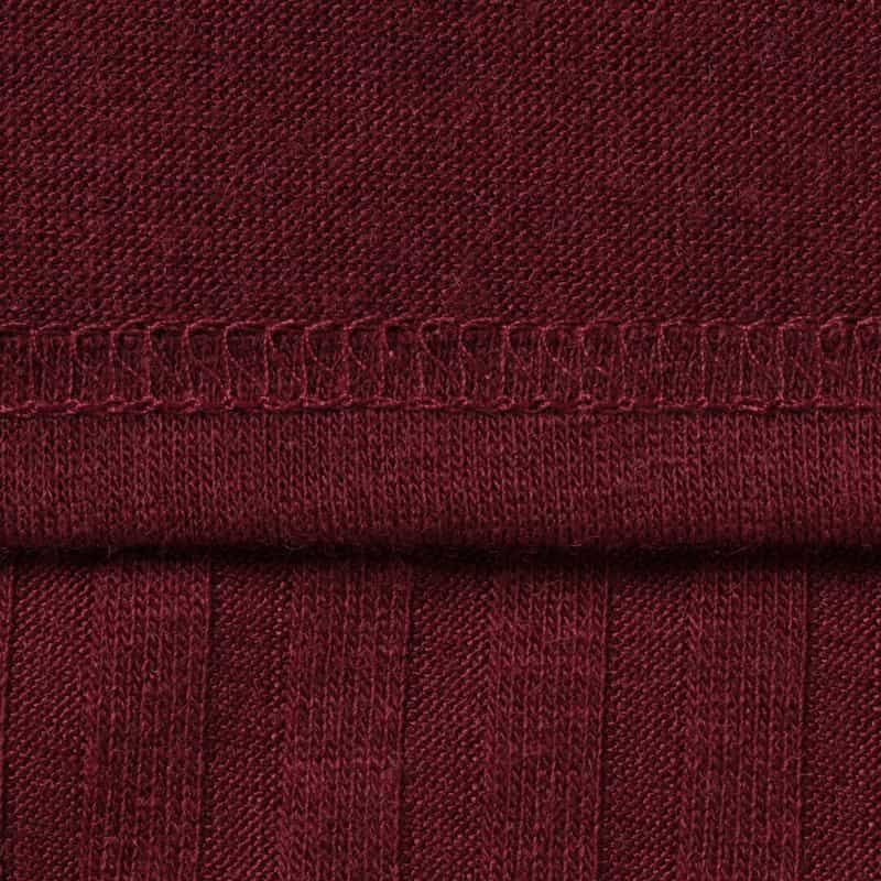 BARNEYS NEW YORK ウォッシャブル ジャージークルーネック リブニットドレス WINE