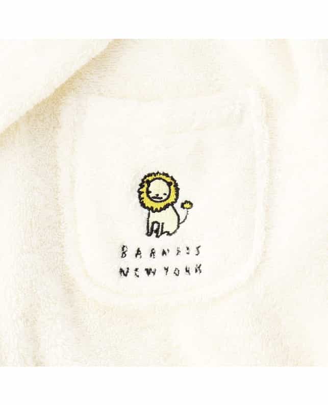BARNEYS NEW YORK ライオン刺繍オーガニックコットンキッズバスローブ BEIGE