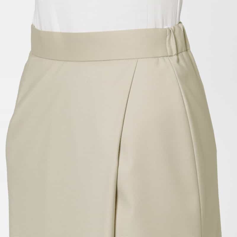 BARNEYS NEW YORK ストレッチ素材ラップデザインAラインスカート BEIGE