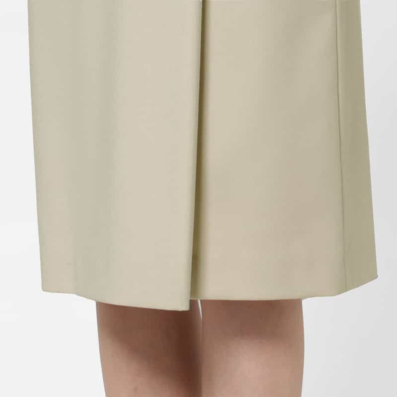 BARNEYS NEW YORK ストレッチ素材ラップデザインAラインスカート BEIGE