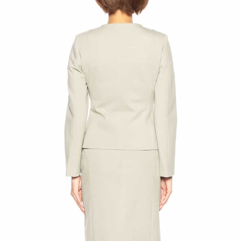 BARNEYS NEW YORK セットアップポンチノーカラージャケット GRAY BEIGE
