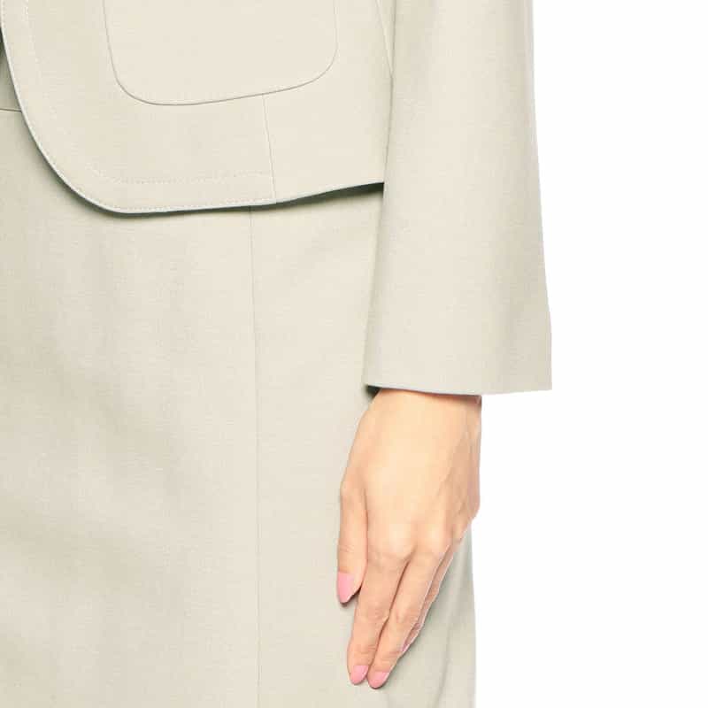 BARNEYS NEW YORK セットアップポンチノーカラージャケット GRAY BEIGE
