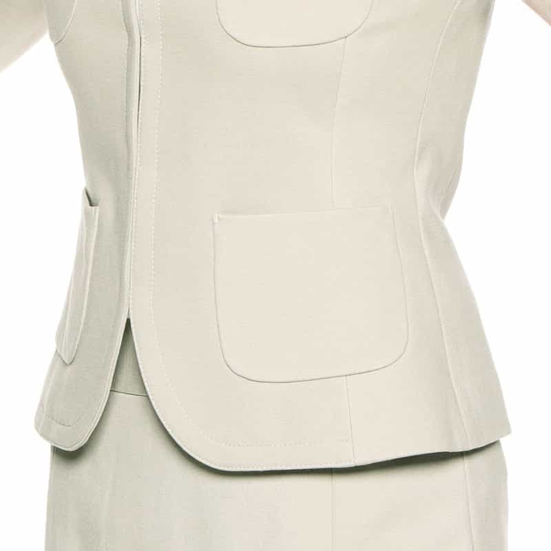 BARNEYS NEW YORK セットアップポンチノーカラージャケット GRAY BEIGE