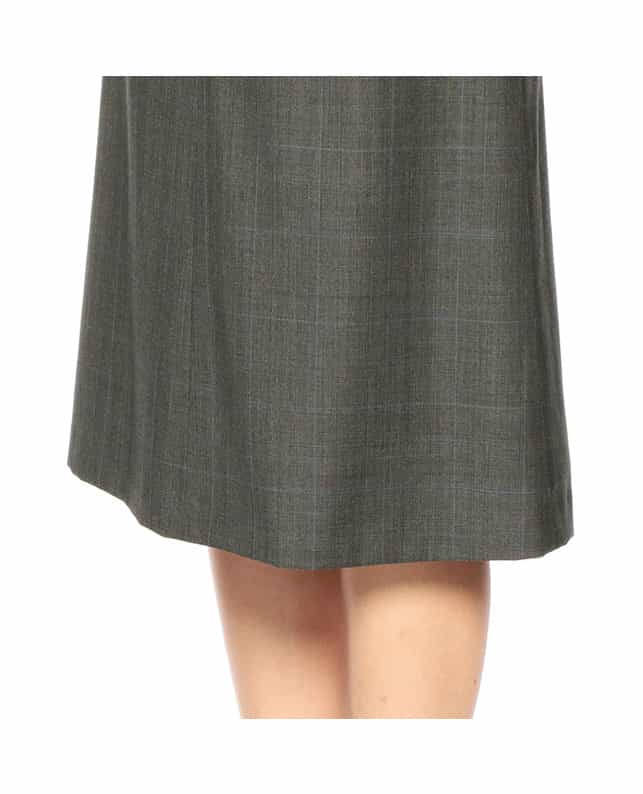 BARNEYS NEW YORK セットアップチェック柄Aラインスカート DARK GRAY