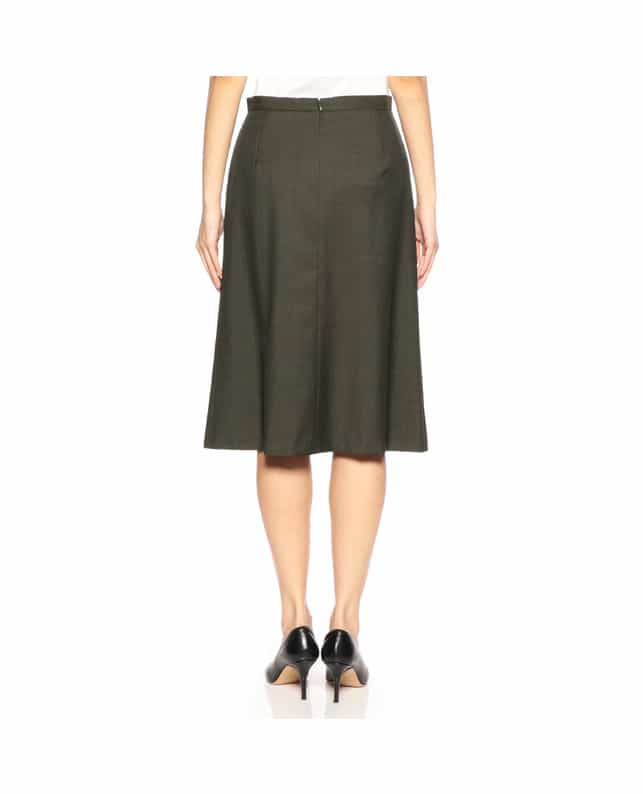 BARNEYS NEW YORK セットアップウールAラインスカート BROWN