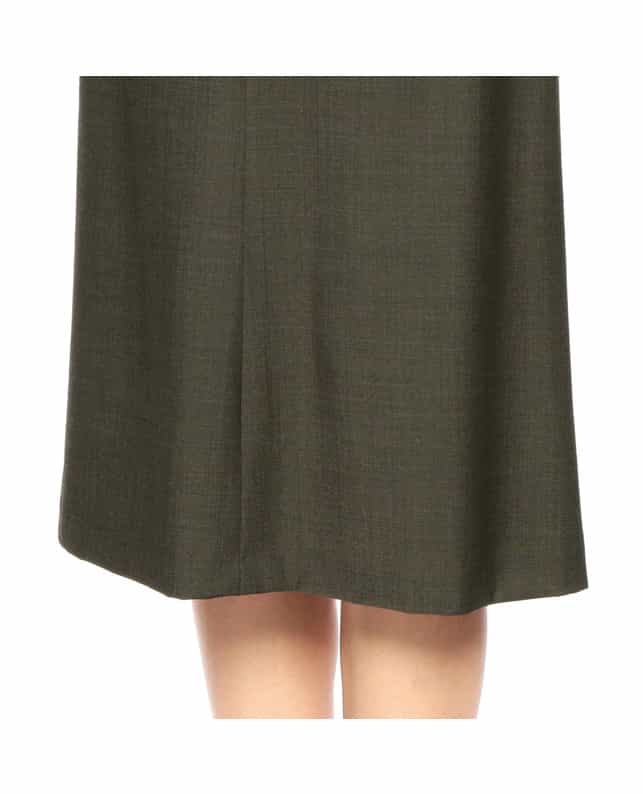 BARNEYS NEW YORK セットアップウールAラインスカート BROWN