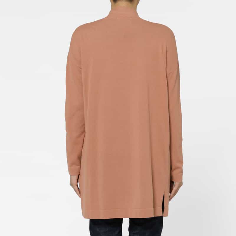 BARNEYS NEW YORK コットン素材 ロングニットトッパーカーディガン BROWN