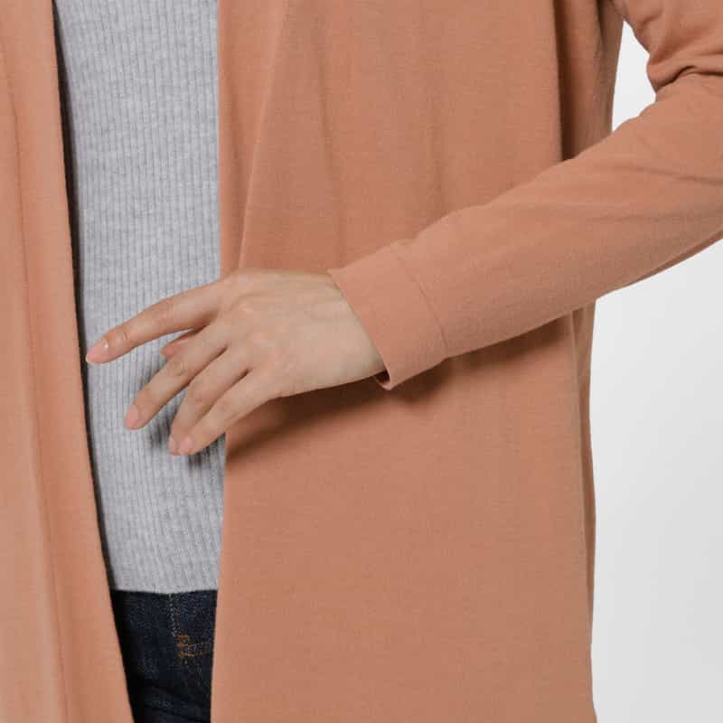 BARNEYS NEW YORK コットン素材 ロングニットトッパーカーディガン BROWN