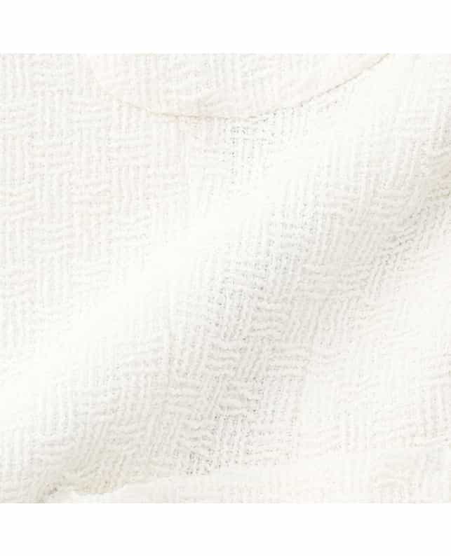 BARNEYS NEW YORK セットアップツイードノーカラージャケット WHITE