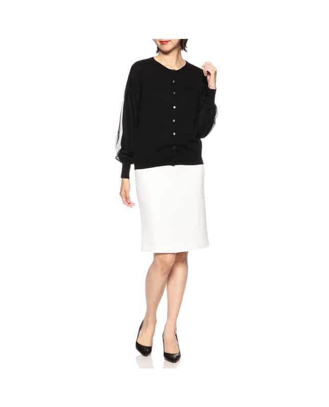 BARNEYS NEW YORK セットアップツイードタイトスカート WHITE