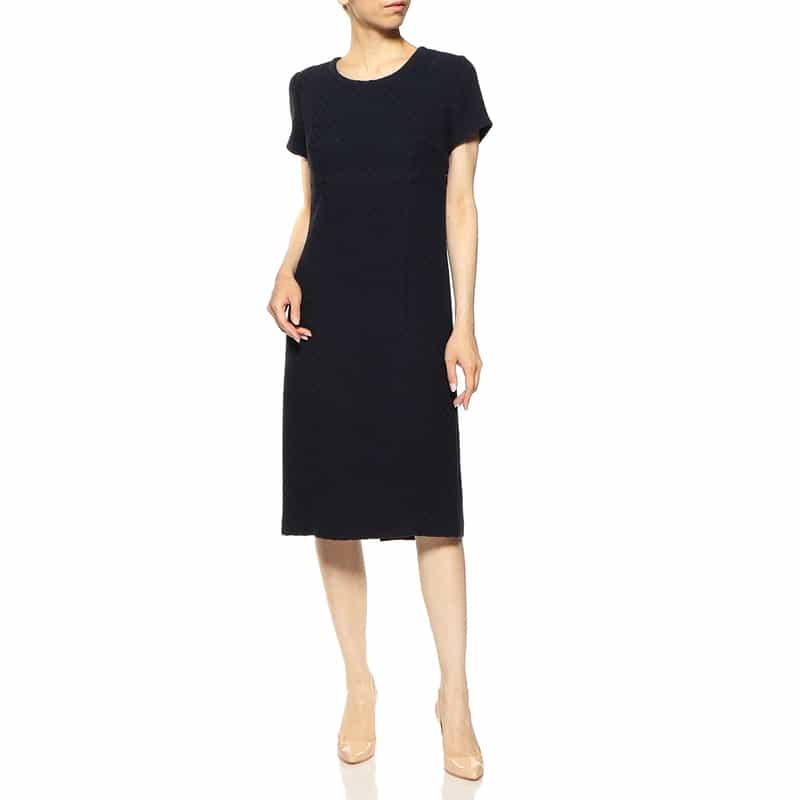 BARNEYS NEW YORK セットアップツィードドレス NAVY