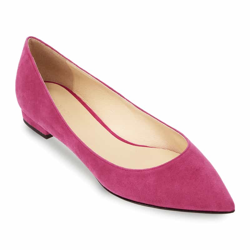 BARNEYS NEW YORK ポインテッドトゥスエードチャンキーヒールパンプス PINK