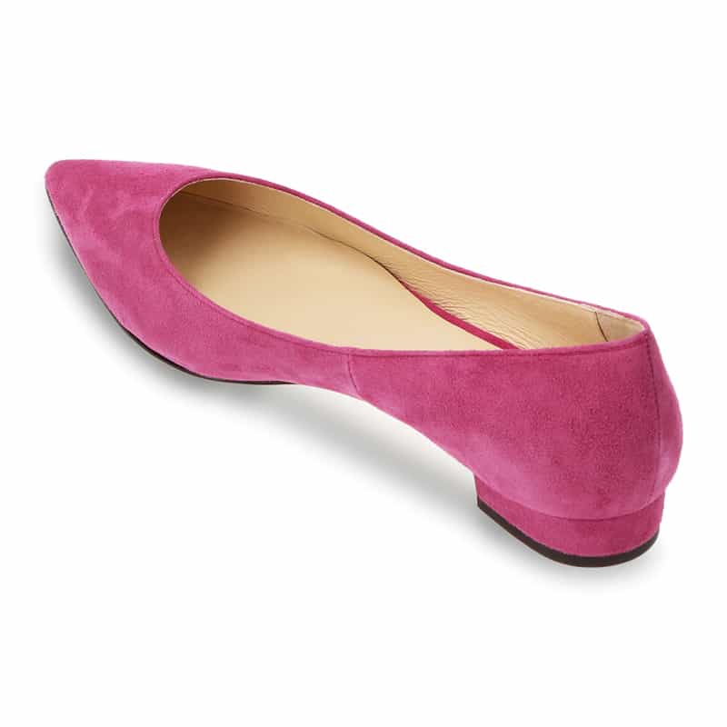 BARNEYS NEW YORK ポインテッドトゥスエードチャンキーヒールパンプス PINK