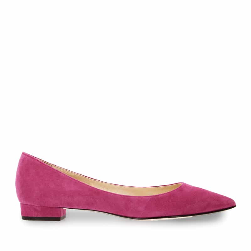 BARNEYS NEW YORK ポインテッドトゥスエードチャンキーヒールパンプス PINK