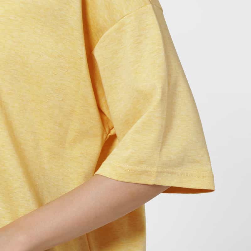 BARNEYS NEW YORK ウォッシャブル メランジ素材クルーネック カットソー LIGHT YELLOW