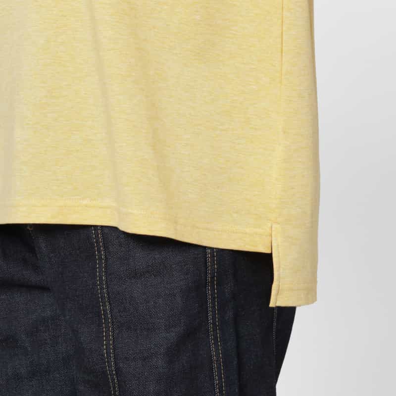 BARNEYS NEW YORK ウォッシャブル メランジ素材クルーネック カットソー LIGHT YELLOW