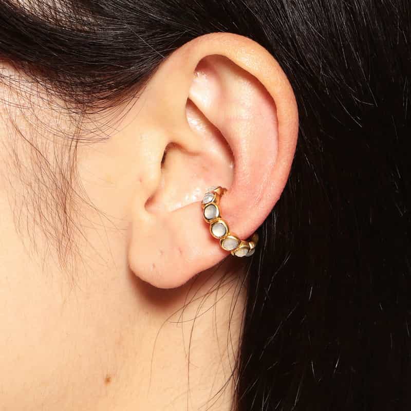 LA SOEUR LA SOEUR<ラ スール>イヤーカフ(S)(ホワイトカルセドニー) NONE