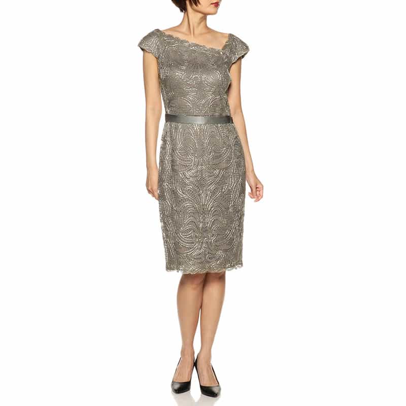 TADASHI SHOJI レースタイトドレス GRAY
