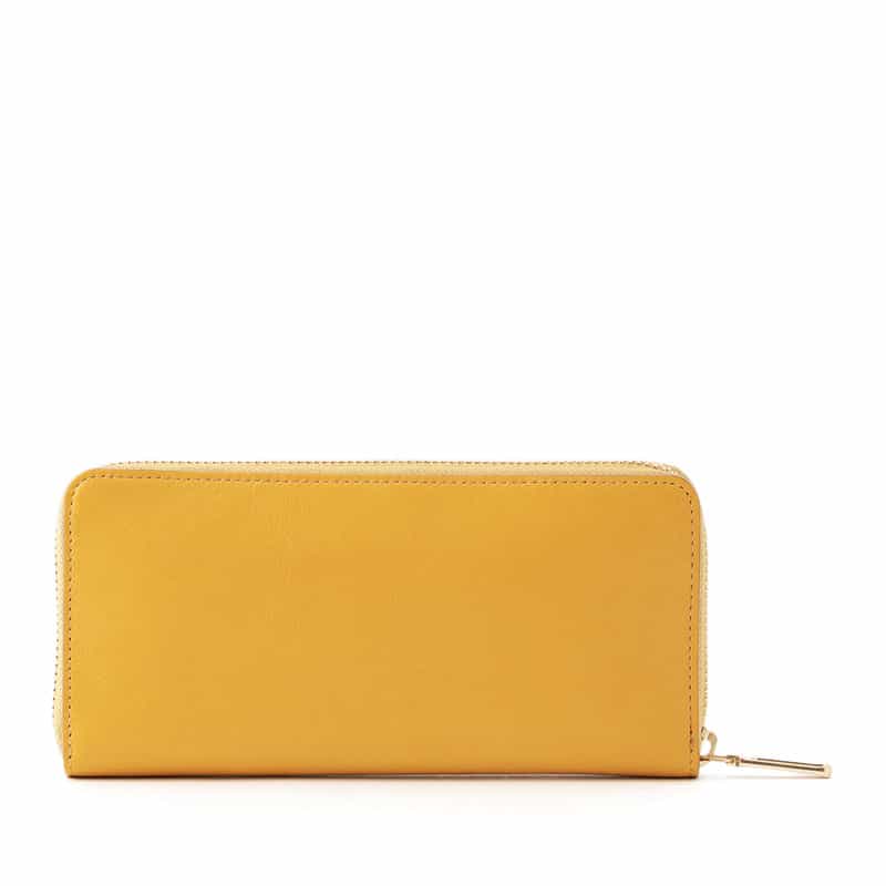BARNEYS NEW YORK ラウンドジップ ロングウォレット YELLOW