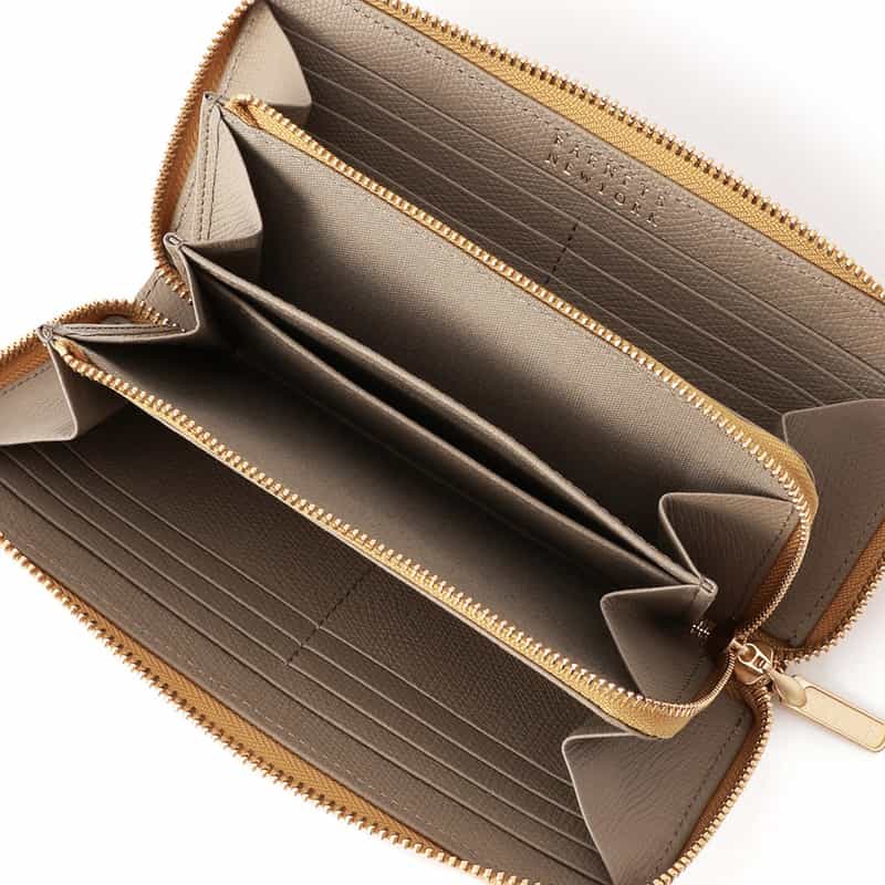 BARNEYS NEW YORK ラウンドジップ ロングウォレット YELLOW