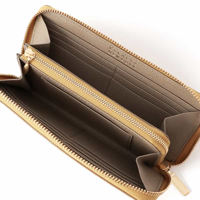 BARNEYS NEW YORK ラウンドジップ ロングウォレット YELLOW