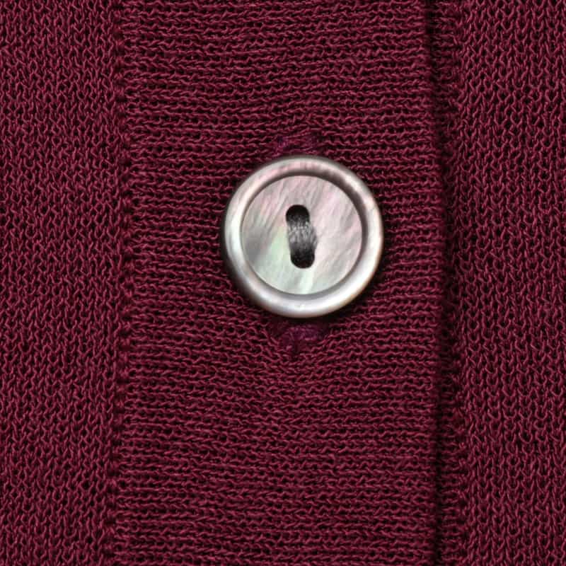 BARNEYS NEW YORK Vネック コンパクト ニットカーディガン WINE