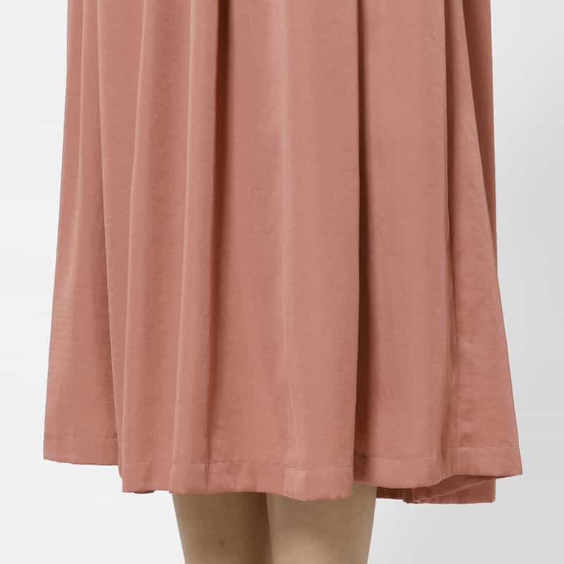 BARNEYS NEW YORK ウォッシャブル ギャザーデザイン フロントボタンドレス PINK