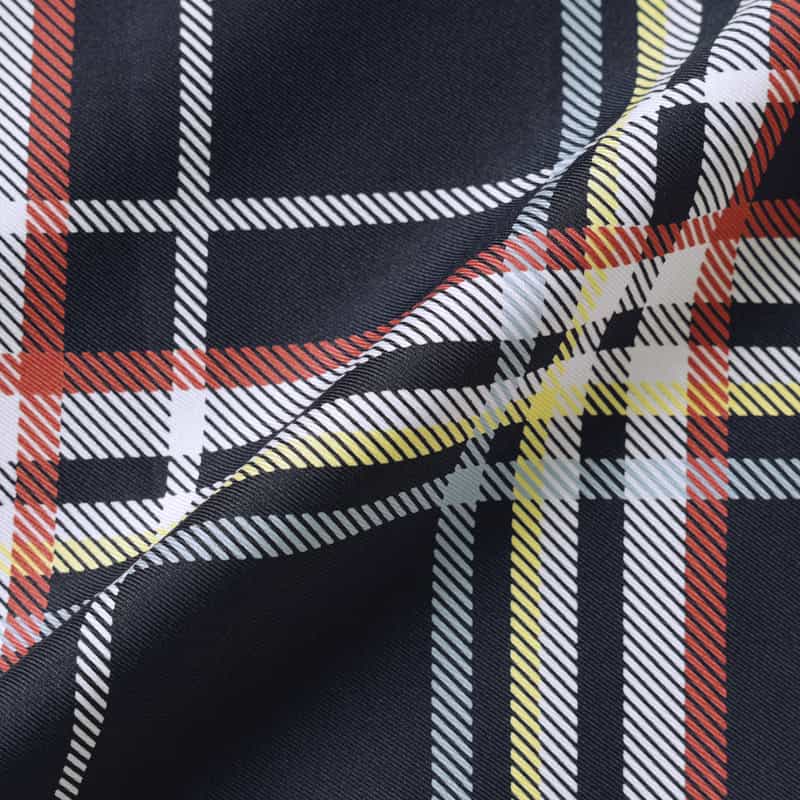 BARNEYS NEW YORK ウォッシャブル チェック柄フレアスカート NAVY