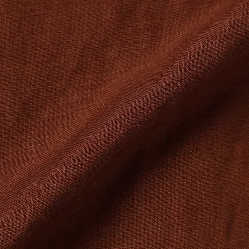 BARNEYS NEW YORK ウォッシャブル リネン混素材シャツ BROWN