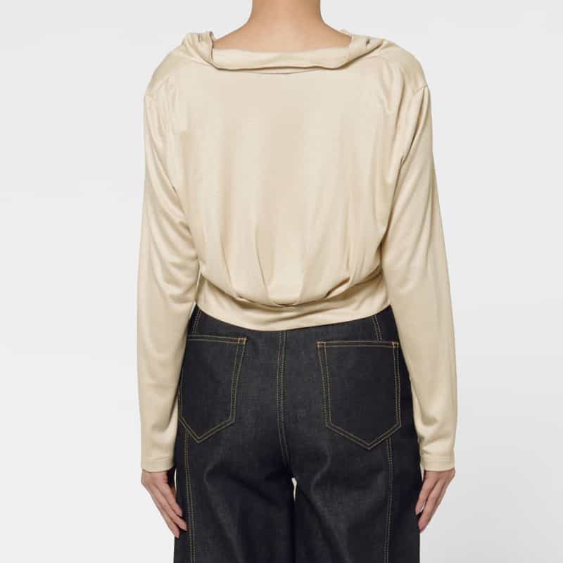 BARNEYS NEW YORK ウォッシャブル ギャザーデザインボレロ BEIGE