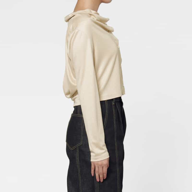 BARNEYS NEW YORK ウォッシャブル ギャザーデザインボレロ BEIGE
