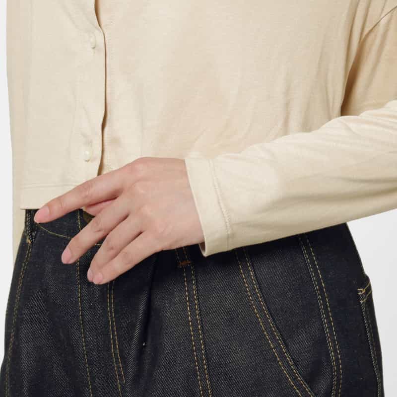 BARNEYS NEW YORK ウォッシャブル ギャザーデザインボレロ BEIGE