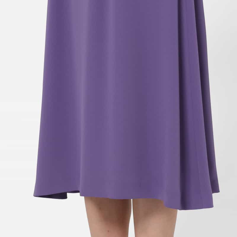 BARNEYS NEW YORK 異素材コンビネーション ウエストリボンドレス PURPLE