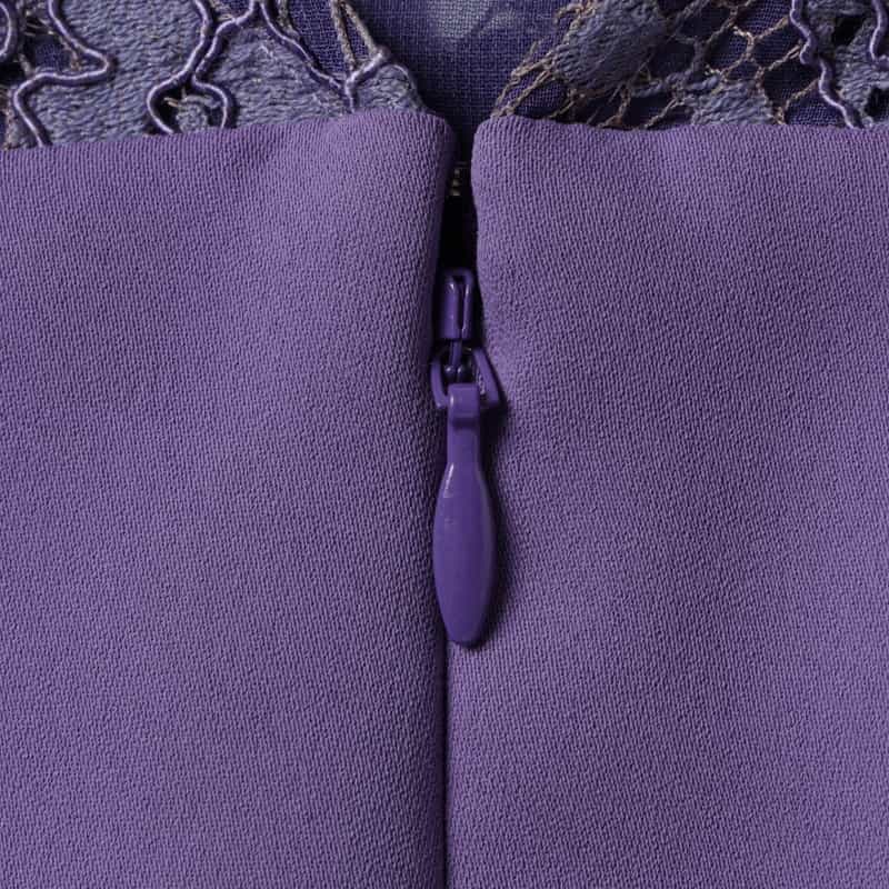 BARNEYS NEW YORK 異素材コンビネーション ウエストリボンドレス PURPLE