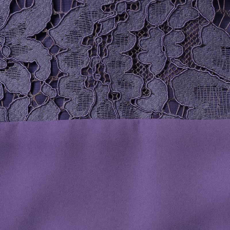 BARNEYS NEW YORK 異素材コンビネーション ウエストリボンドレス PURPLE