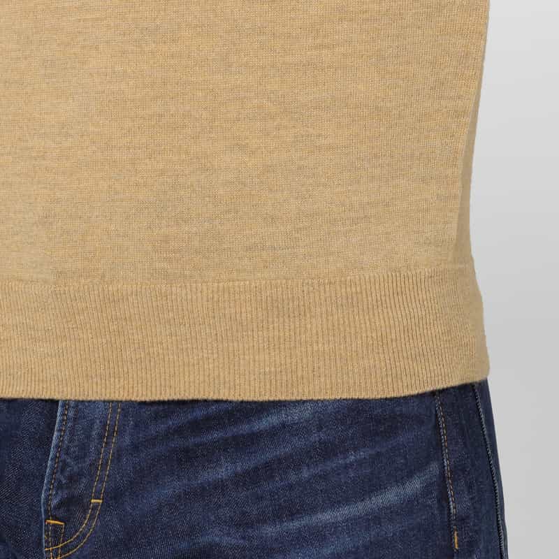 BARNEYS NEW YORK ウール素材クルーネックニットプルオーバー CAMEL
