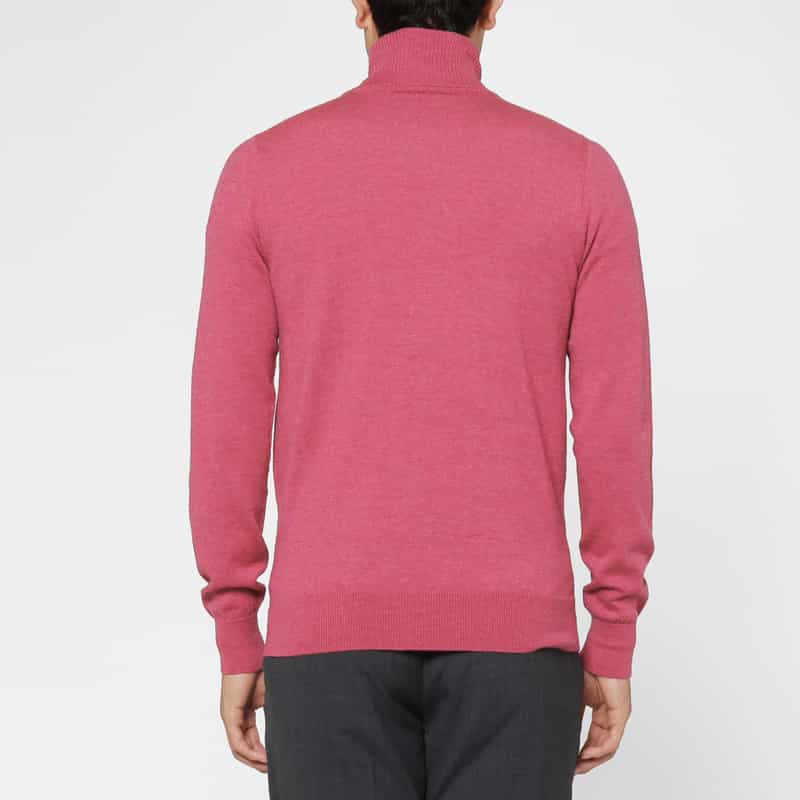 BARNEYS NEW YORK ウール素材タートルネックニットプルオーバー CORAL