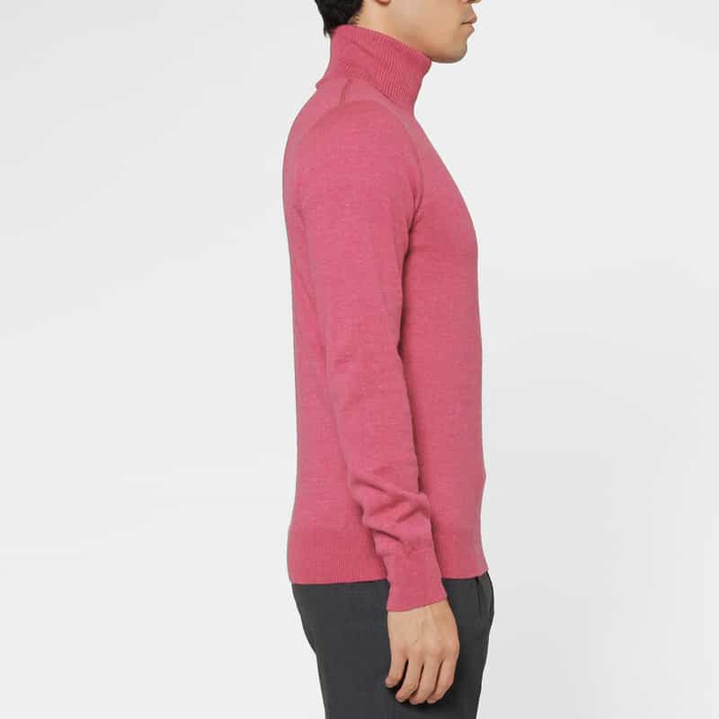 BARNEYS NEW YORK ウール素材タートルネックニットプルオーバー CORAL