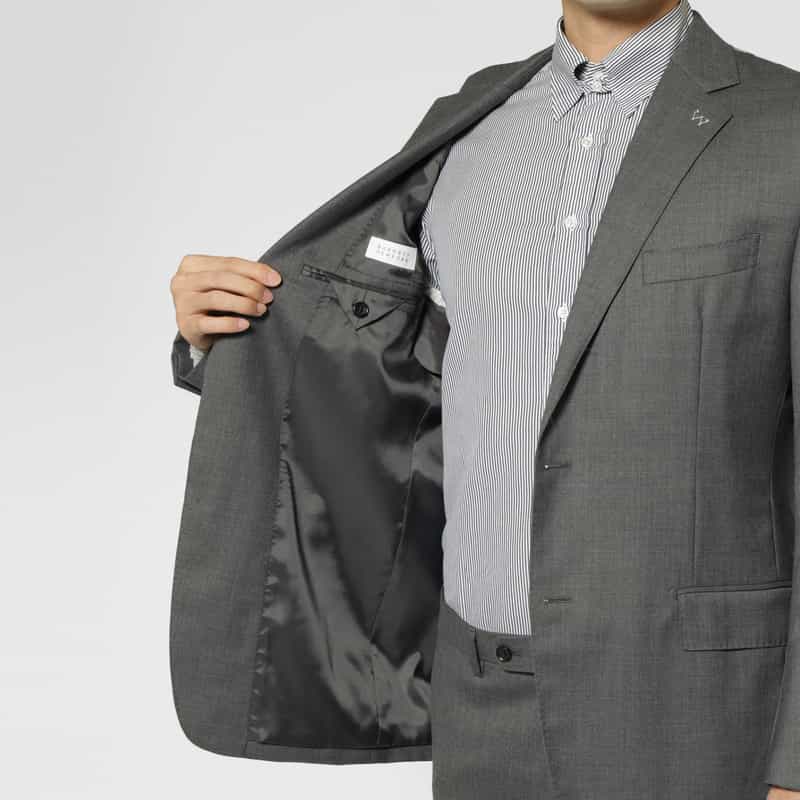 BARNEYS NEW YORK サキソニー素材スーツ GRAY